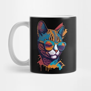 Vintage Vibes and Feline Flair Retro Cool Cat Mug